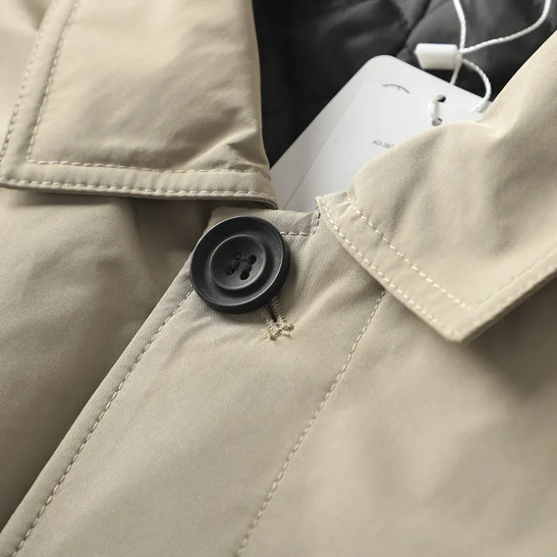 Aksel™ | Termisk vatteret trenchcoat i mellemlængde