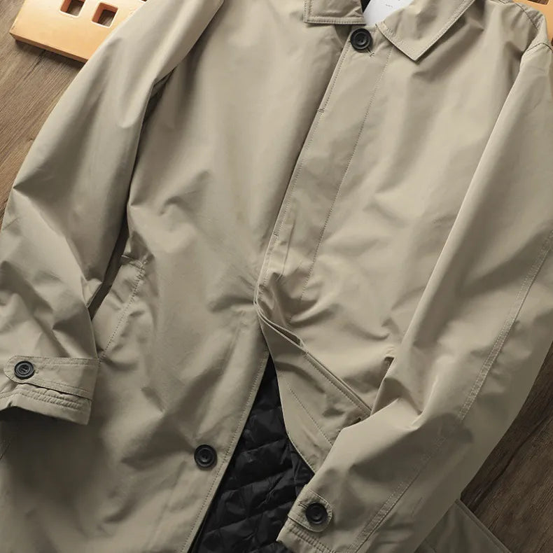 Aksel™ | Termisk vatteret trenchcoat i mellemlængde