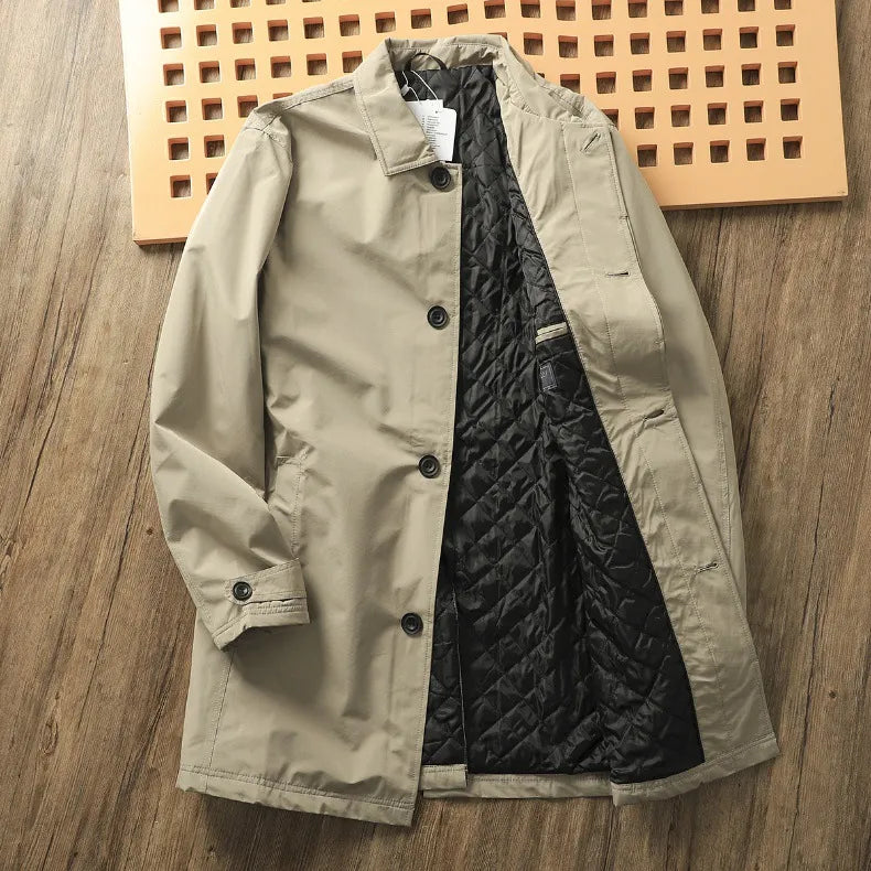 Aksel™ | Termisk vatteret trenchcoat i mellemlængde